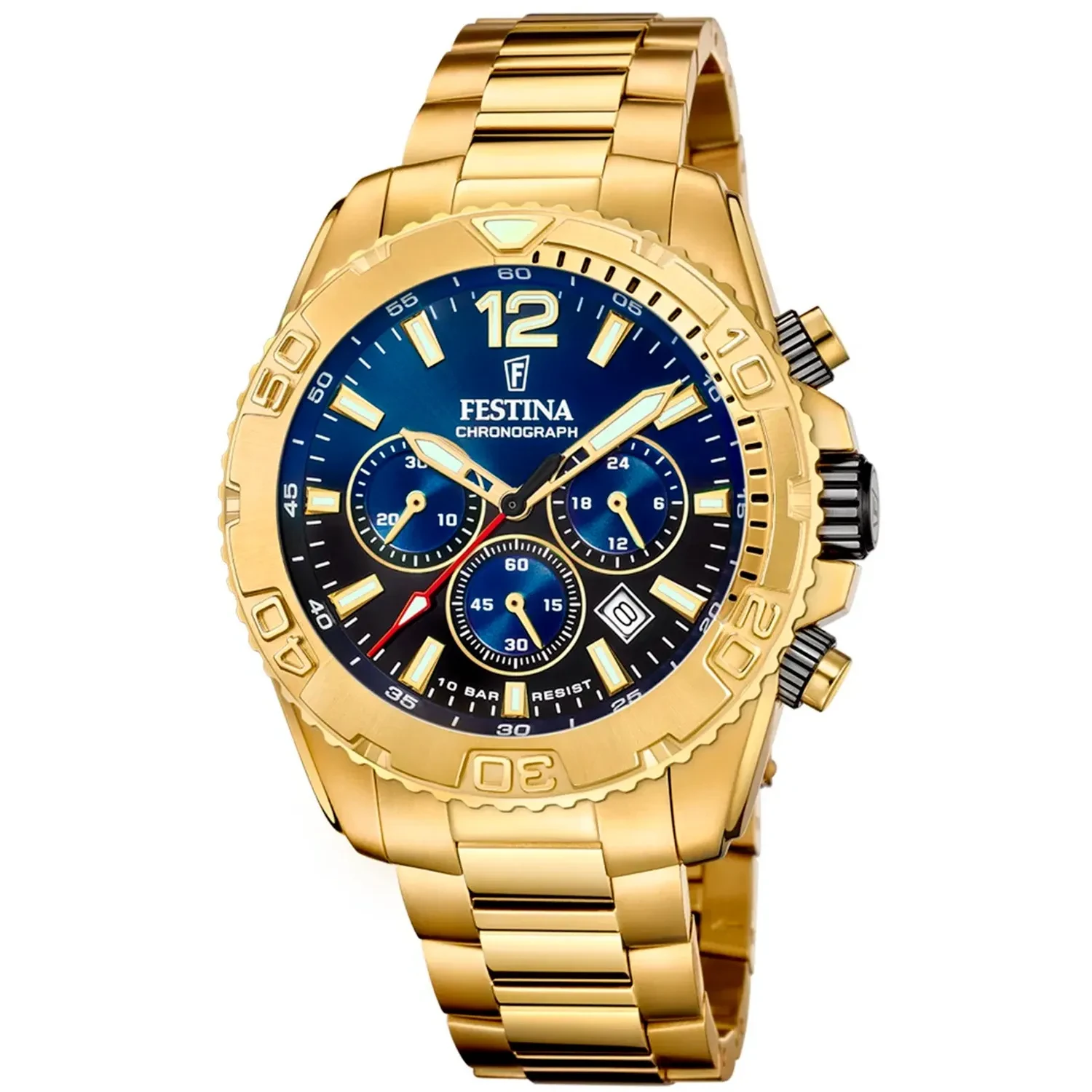 Festina Herrenuhr Gold Blau Festina F20562/2 Sport Chronograph