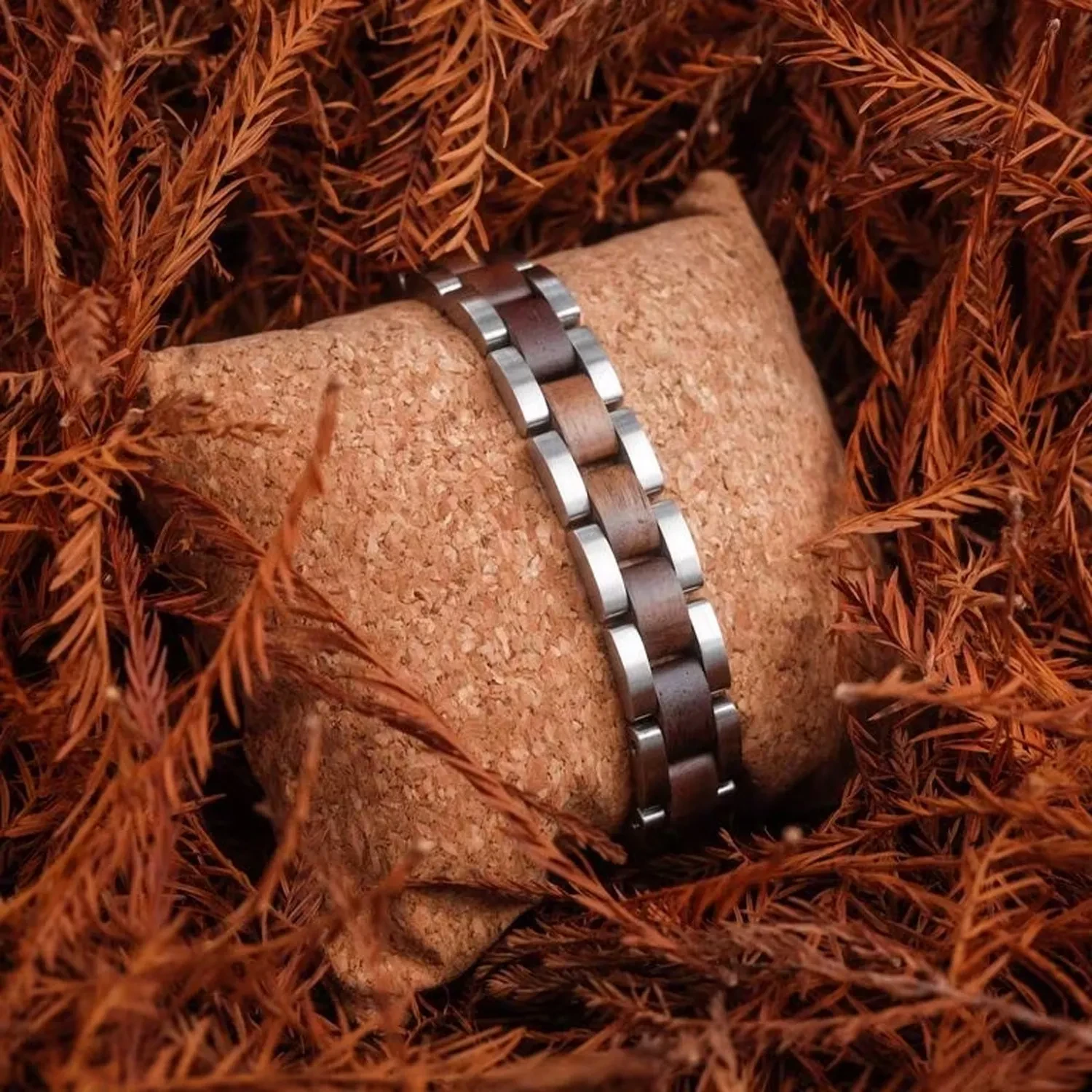 Acoustic Walnuss Holzkern Armband Herren Holzkern Herren Armband