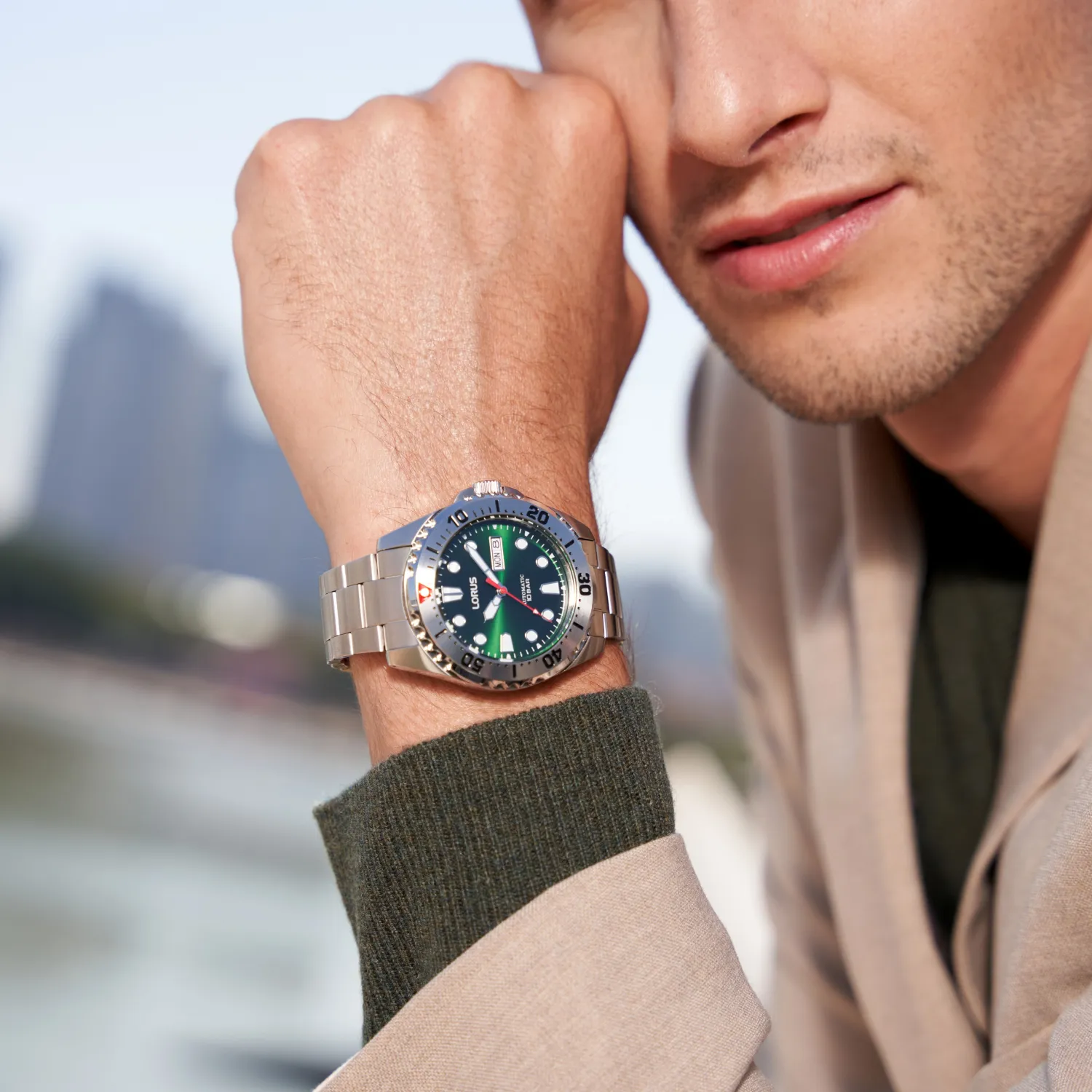 Lorus Analog Automatico Uomo 32025150: Orologio Impermeabile 10 Bar Con Cinturino In Metallo