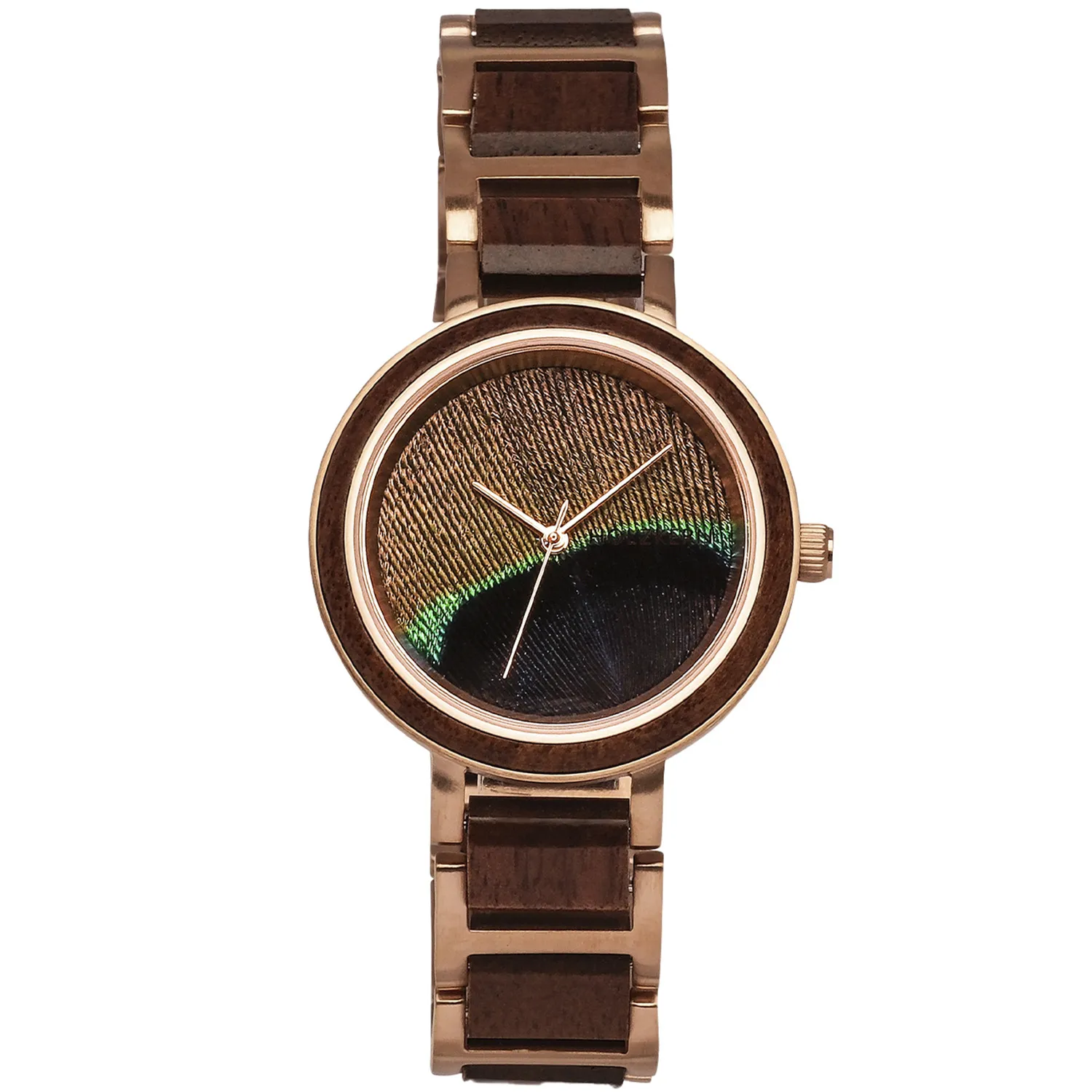 Pfauenfeder Holzkern Uhren Wasserdicht Easymaxx Armbanduhr