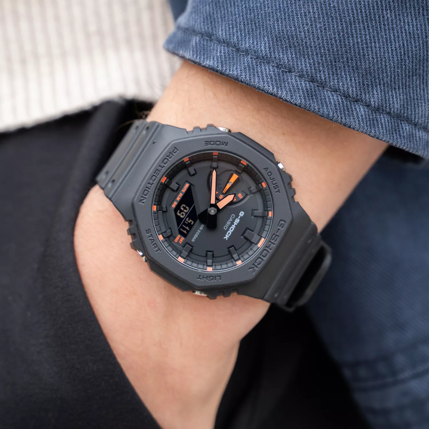 G-SHOCK GA-2100 ブラック Casio Herren Quartz Armbanduhr, 48.50mm GehäusegröÃŸe mit schwarz