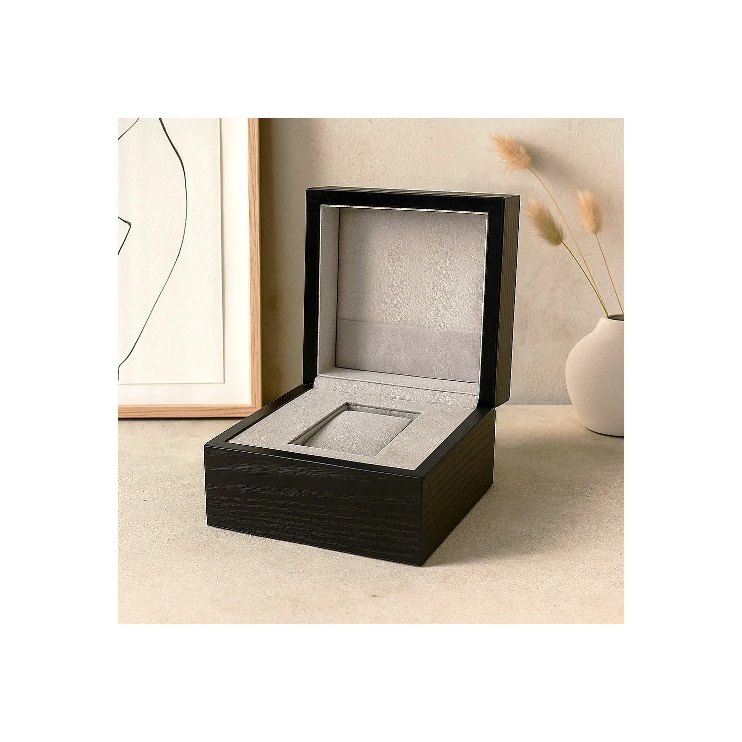 Uhrenetui Uhrenaufbewahrung Amazon Ditur Uhrenbox Uhr Schwarz Holz