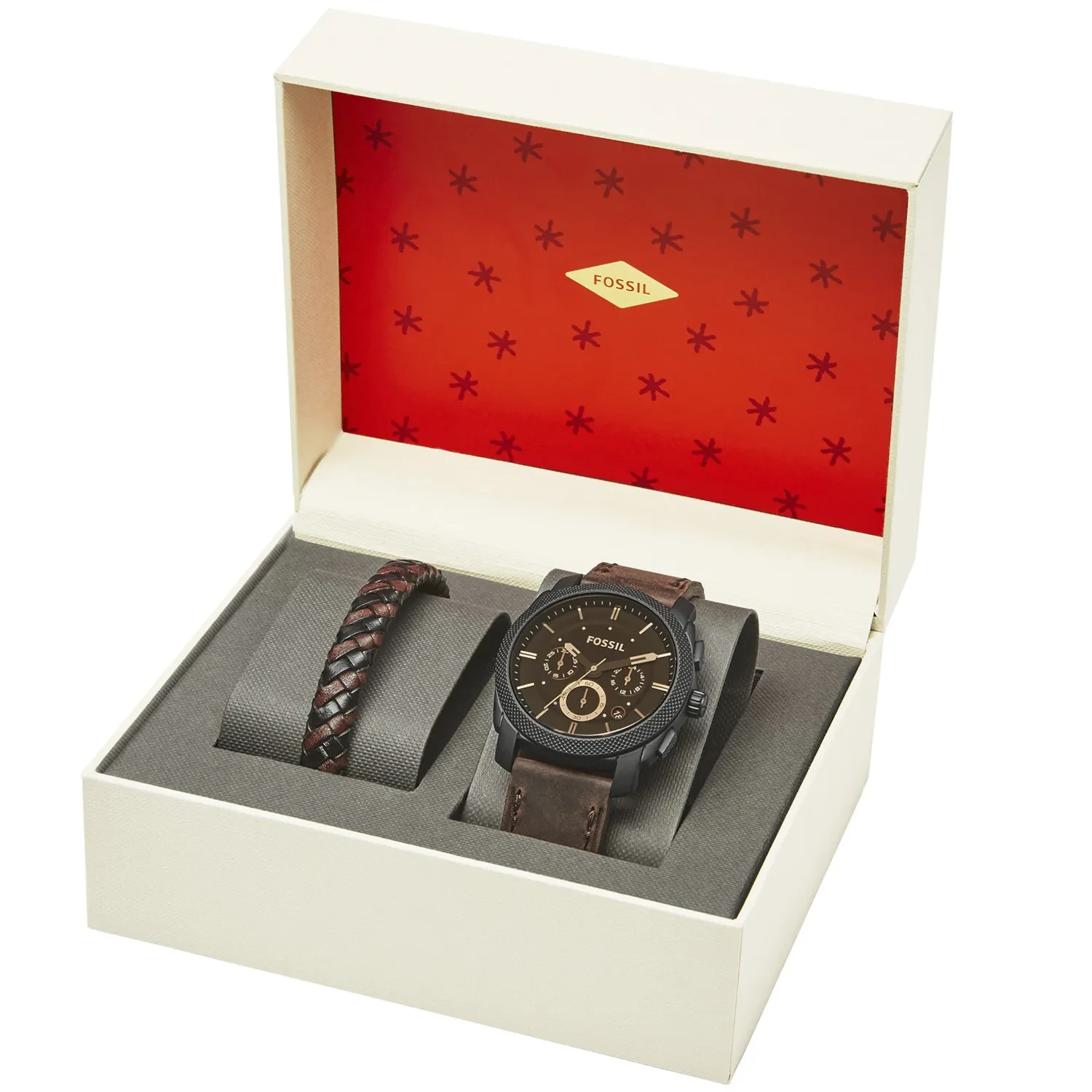 Quarzwerk Armb Fossil Herren Chronograph Quarz Uhr Leder Fossil