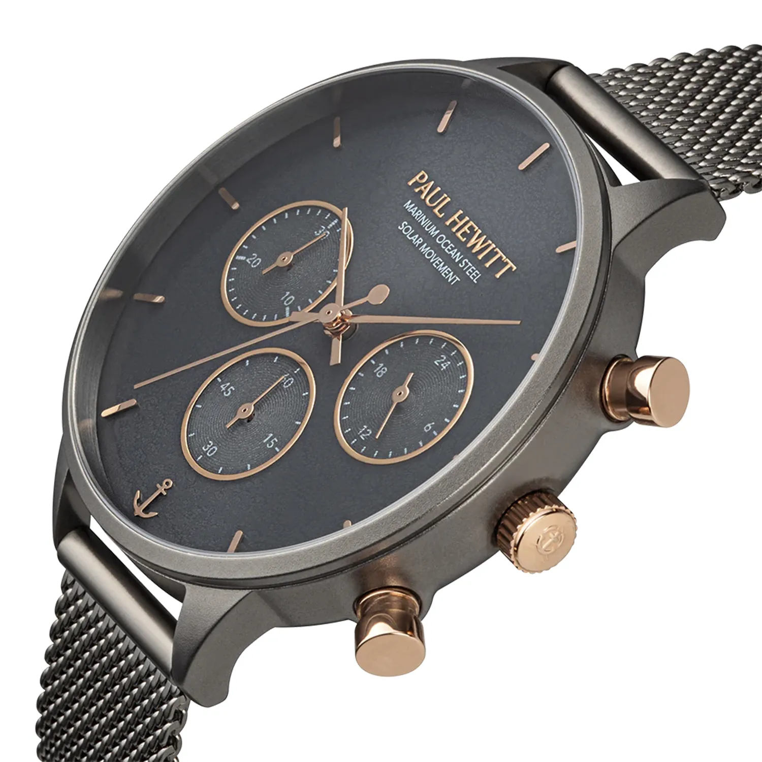 PAUL HEWITT ダークモーヴ PAUL HEWITT Men's Stainless Steel Breakwater Black Sunray Watch