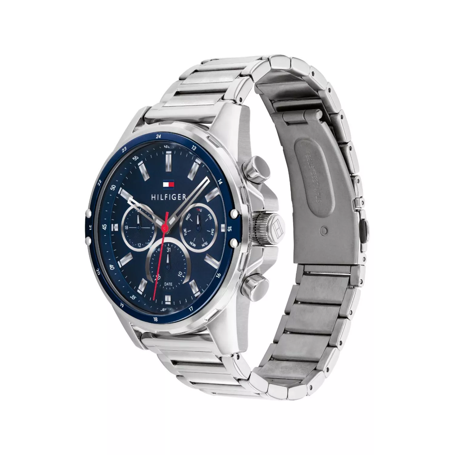 Watch Tommy Hilfiger Herrenuhr Edelstahl Blau Metallic Herrenuhr