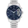 Tommy Hilfiger Baker 1710448 Uhr mit Blau Zifferblatt und einem Gehäuse von 44 mm im Durchmesser und einem Metallarmband in Silber