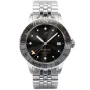 AV86 About Vintage 1982 GMT World Traveler 185510 Uhr mit Schwarz Zifferblatt und einem Gehäuse von 41 mm im Durchmesser und einem Metallarmband in Silber