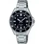 Casio Timeless MDV-10D-1A1VEF Uhr mit Schwarz Zifferblatt und einem Gehäuse von 38 mm im Durchmesser und einem Metallarmband in Silber