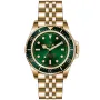 OceanX Sharkmaster-V VSMS516 Uhr mit Grün Zifferblatt und einem Gehäuse von 42 mm im Durchmesser und einem Metallarmband in Gold
