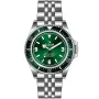 OceanX Sharkmaster-V Steel VSMS533 Uhr mit Grün Zifferblatt und einem Gehäuse von 42 mm im Durchmesser und einem Metallarmband in Silber