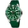 Festina Professional Diver Date F20664/2 Uhr mit Grün Zifferblatt und einem Gehäuse von 46 mm im Durchmesser und einem Gummi Armband in Grün