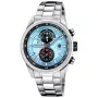 Festina Timeless Chronograph F20694/2 Uhr mit Eisblau Zifferblatt und einem Gehäuse von 44 mm im Durchmesser und einem Metallarmband in Silber