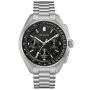 Bulova Lunar Pilot Chronograph 96B258 Uhr für Herren mit Schwarz Zifferblatt, das 45 mm im Durchmesser misst und mit einem Stahl Metallarmband Uhrenarmband versehen ist