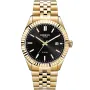 Dissing Date D1297 Uhr für Herren mit Schwarz Zifferblatt, das 41 mm im Durchmesser misst und mit einem Gold Metallarmband Uhrenarmband versehen ist