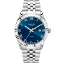 Dissing Date Limited Edition D1358 Uhr für Herren mit Blau Zifferblatt, das 41 mm im Durchmesser misst und mit einem Stahl Metallarmband Uhrenarmband versehen ist