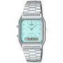 Casio Vintage AQ-230A-2A2MQYES Uhr mit Blau Zifferblatt und einem Gehäuse von 30 mm im Durchmesser und einem Metallarmband in Silber