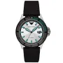 Emporio Armani Diver AR11465 Uhr mit Silber Zifferblatt und einem Gehäuse von 42 mm im Durchmesser und einem Netzarmband in Schwarz