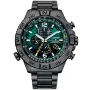 Citizen Eco-Drive Radio Controlled Promaster Navihawk AT8227-56X Uhr mit Grün Zifferblatt und einem Gehäuse von 48 mm im Durchmesser und einem Metallarmband in Grau