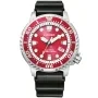 Citizen Eco-Drive BN0159-15X Uhr mit Rot Zifferblatt und einem Gehäuse von 44 mm im Durchmesser und einem Gummi Armband in Schwarz