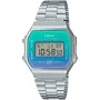 Casio Vintage A168WER-2AEF Uhr mit  Zifferblatt und einem Gehäuse von 37 mm im Durchmesser und einem Metallarmband in Silber