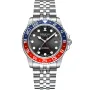 Dissing Diver GMT D1123 Uhr mit Schwarz Zifferblatt und einem Gehäuse von 42 mm im Durchmesser und einem Metallarmband in Silber