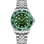 Dissing Diver GMT D1127 Uhr mit Grün Zifferblatt und einem Gehäuse von 42 mm im Durchmesser und einem Metallarmband in Silber