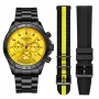 Dissing MK9 Black Friday Limited Edition D1455 Uhr für Herren mit Gelb Zifferblatt, das 43 mm im Durchmesser misst und mit einem Schwarz Metallarmband Uhrenarmband versehen ist
