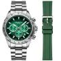 Dissing MK9 Set Limited Edition D1498 Uhr für Herren mit Grün Zifferblatt, das 43 mm im Durchmesser misst und mit einem Stahl Metallarmband Uhrenarmband versehen ist