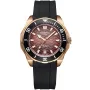 Dissing Ocean D1510 Uhr mit Rot Zifferblatt und einem Gehäuse von 45 mm im Durchmesser und einem Gummi Armband in Schwarz