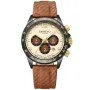 Dissing D1575 Uhr mit Beige Zifferblatt und einem Gehäuse von 43 mm im Durchmesser und einem Canvasarmband in Braun