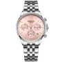 Dissing Village D1598 Uhr mit Rosa Zifferblatt und einem Gehäuse von 36 mm im Durchmesser und einem Metallarmband in Silber