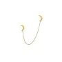 Jane Kønig Double Half Moon NO. 2 chain stud Ohrring Single Edelstahl Vergoldet DHMC-AW26-SS-G