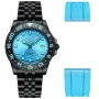 Dissing Diver GMT D1485 Uhr mit Blau Zifferblatt und einem Gehäuse von 42 mm im Durchmesser und einem Metallarmband in Schwarz
