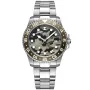 Dissing Diver GMT Limited Edition D1618 Uhr mit Grün Zifferblatt und einem Gehäuse von 42 mm im Durchmesser und einem Metallarmband in Silber