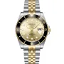 Dissing Diver D1261 Uhr mit Gold Zifferblatt und einem Gehäuse von 43 mm im Durchmesser und einem Metallarmband, Two-Tone Armband in Gold, Silber