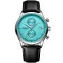 Dissing New Age D1083 Uhr für Herren mit Blau Zifferblatt, das 42 mm im Durchmesser misst und mit einem Schwarz Lederarmband Uhrenarmband versehen ist