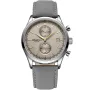Dissing D1084 Uhr mit Beige Zifferblatt und einem Gehäuse von 42 mm im Durchmesser und einem Lederarmband in Grau