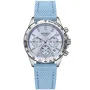 Dissing Lady MK9 Swarovski D1415 Uhr für Damen mit Blau Zifferblatt, das 39 mm im Durchmesser misst und mit einem Blau Silikonarmband Uhrenarmband versehen ist