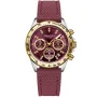 Dissing Lady MK9 Swarovski D1417 Uhr mit Rot Zifferblatt und einem Gehäuse von 39 mm im Durchmesser und einem Gummi Armband in Rot