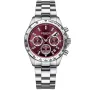 Dissing Lady MK9 Swarovski D1414 Uhr mit Rot Zifferblatt und einem Gehäuse von 39 mm im Durchmesser und einem Metallarmband in Silber