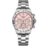 Dissing Lady MK9 D1420 Uhr mit Rosa Zifferblatt und einem Gehäuse von 39 mm im Durchmesser und einem Metallarmband in Silber
