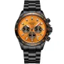 Dissing D1453 Uhr mit Orange Zifferblatt und einem Gehäuse von 43 mm im Durchmesser und einem Metallarmband in Schwarz
