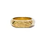 IX Studios Mini Brushed Hexagon Ring Silber Vergoldet DMN0307GD
