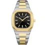 Faucon Octagon F10049 Uhr mit Schwarz Zifferblatt und einem Gehäuse von 37 mm im Durchmesser und einem Metallarmband, Two-Tone Armband in Gold, Silber