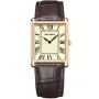 Faucon Carré F10054 Uhr mit Beige Zifferblatt und einem Gehäuse von 28 mm im Durchmesser und einem Lederarmband in Braun