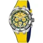 Festina Chrono Bike F20671/4 Uhr mit Gelb Zifferblatt und einem Gehäuse von 44 mm im Durchmesser und einem Gummi Armband in Gelb