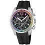 Festina Rainbow F20610/3 Uhr mit Schwarz Zifferblatt und einem Gehäuse von 38 mm im Durchmesser und einem Gummi Armband in Schwarz