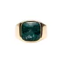 IX Studios Cushion Signet Marble Ring Silber Vergoldet DMN0282GDGRMA