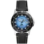 Fossil Blue FS5960 Uhr mit Blau, Schwarz Zifferblatt und einem Gehäuse von 42 mm im Durchmesser und einem Lederarmband in Schwarz