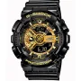 Casio G-Shock GA-110GB-1AER Uhr mit Schwarz Zifferblatt und einem Gehäuse von 51 mm im Durchmesser und einem Gummi Armband in Schwarz